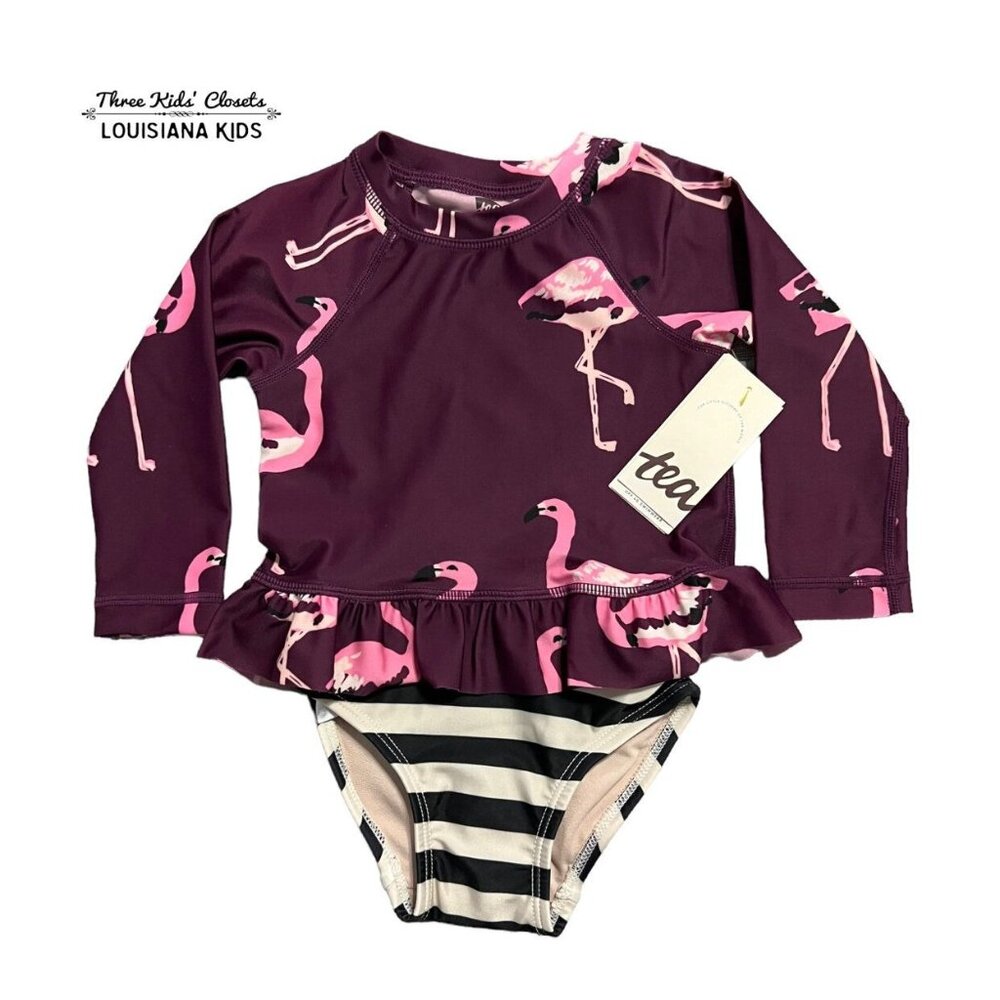 NEW Tea Collection 9-12m Flamingo Flamboyance Swim Set